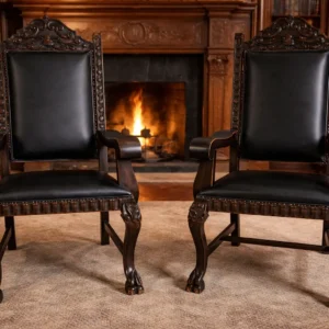 Pair of vintage carved chairs